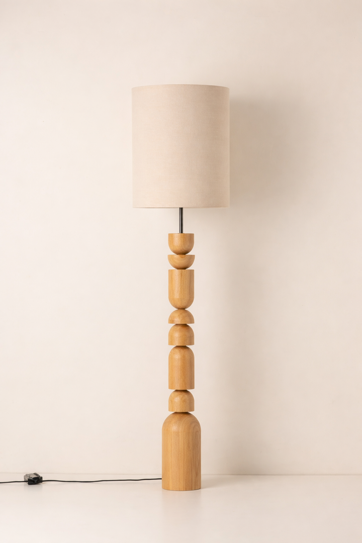 Stacked Wood Floor Lamp