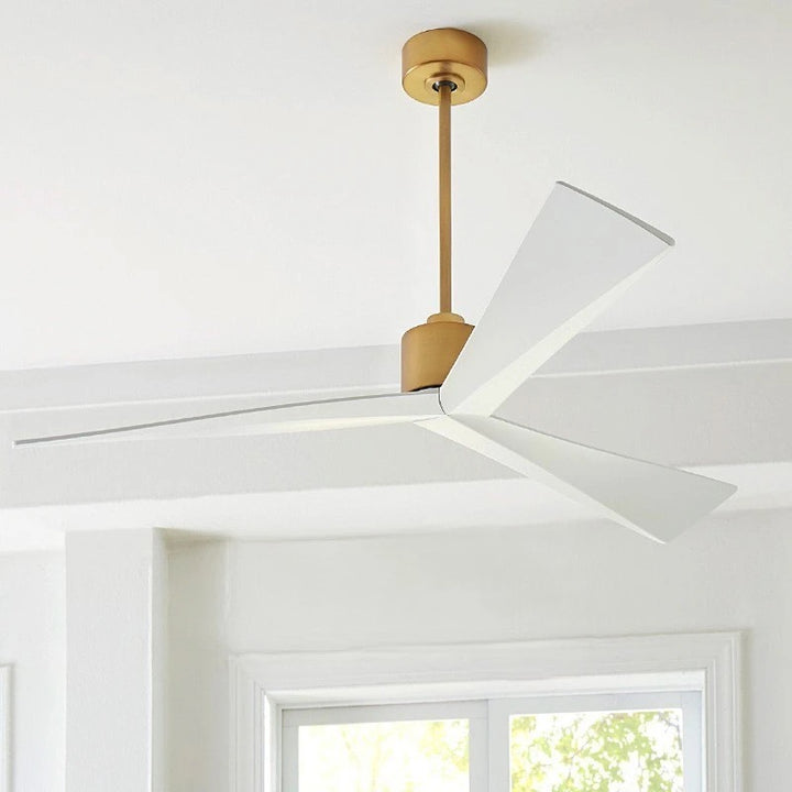 Modern Ceiling Fan with White Blades and Gold Finish