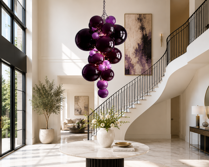 Modern Glass Grape Chandelier