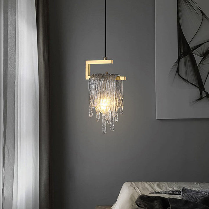 Gold-Tone Crystal Cascade Pendant Light