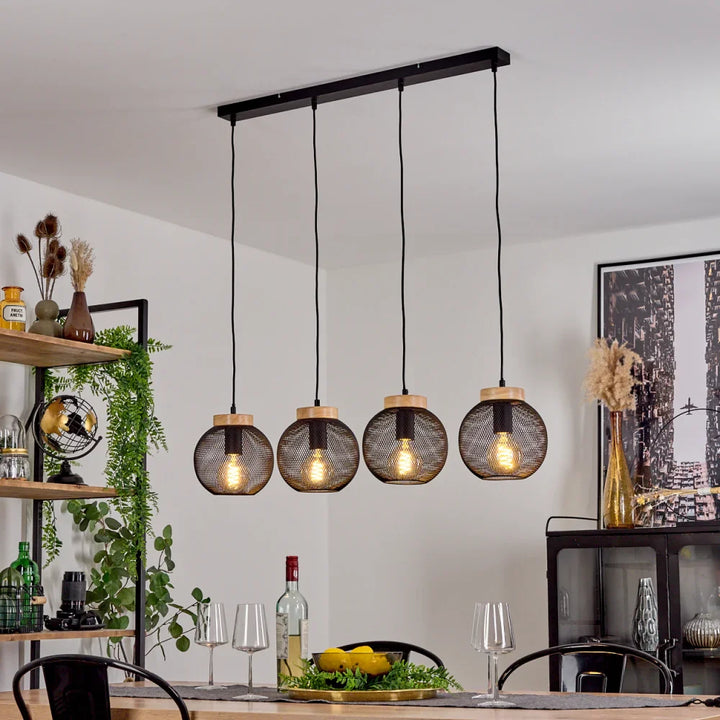 Industrial Mesh Globe Pendant Light - Set of 4