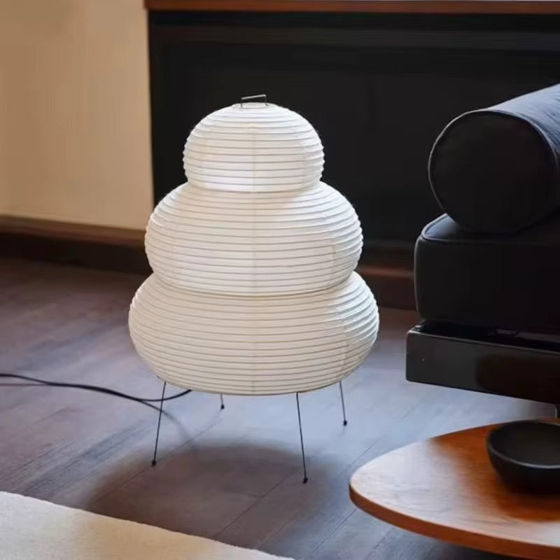 Sculptural White Paper Lantern Floor Lamp