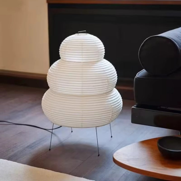 Sculptural White Paper Lantern Floor Lamp