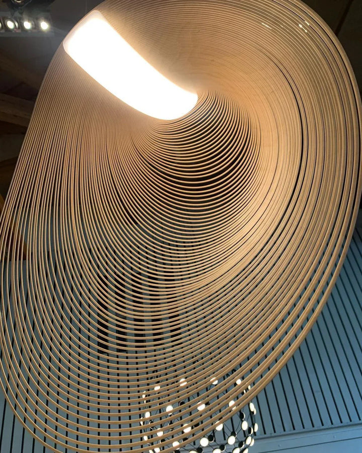 Wooden Modern LED Sculptural Pendant Light