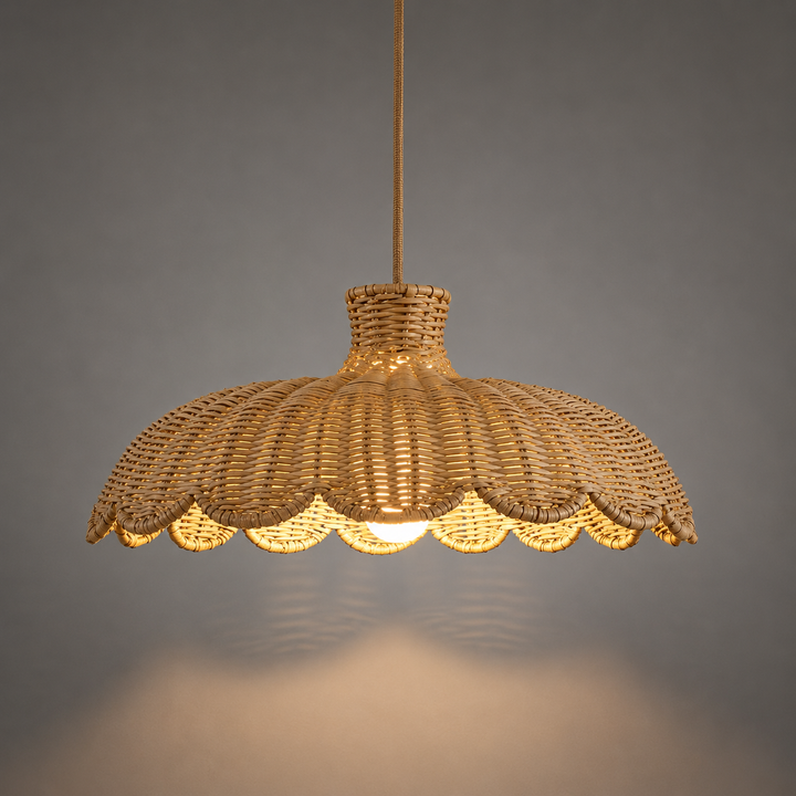 Woven Bamboo Petal Rattan Pendant
