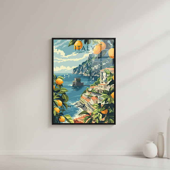 Italy Amalfi Coast Vintage Travel Poster Canvas
