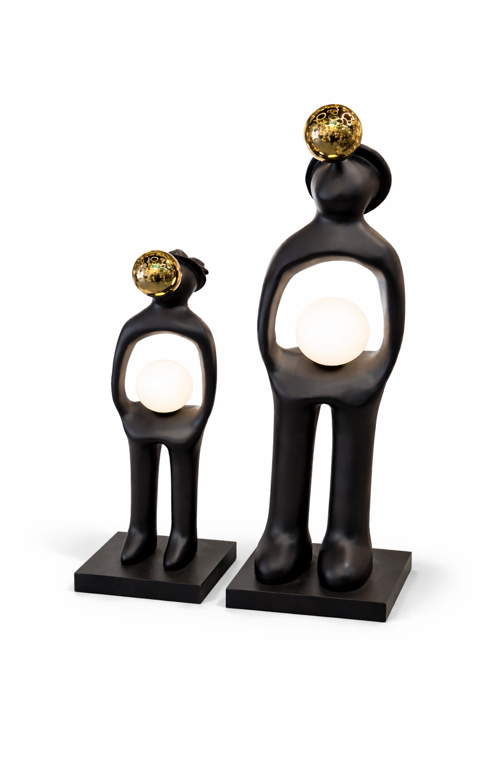 Modern Sculpture LampModern Sculpture Lamp with Dual Globe DesignThis artistic sculpture lamp features a modern design with a sleek black finish and dual globe lights. Perfect for adding a decorative touch to your space, it functiFloor LampsWadi Home