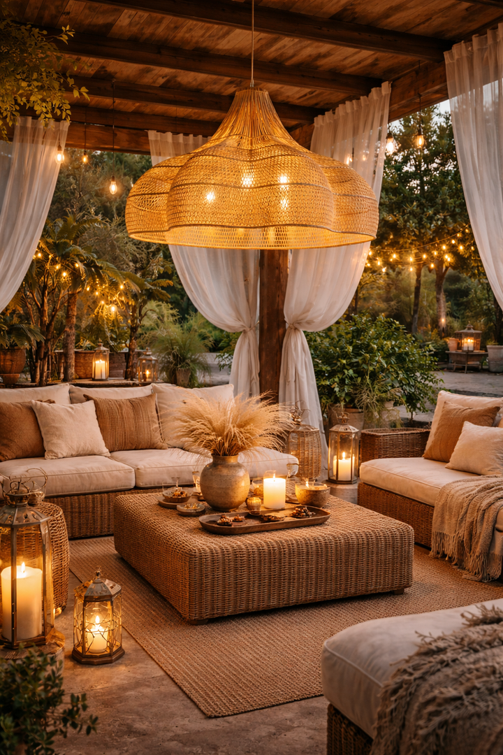 Natural Bamboo Rattan Pendant Light