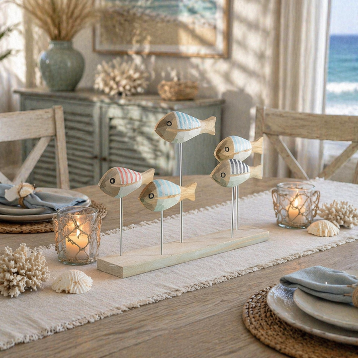 Wooden Fish Table Decor (Multicolor)