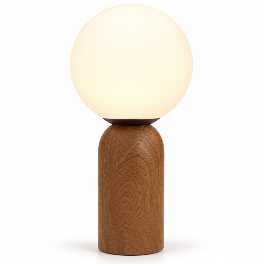 Wooden Base Globe Table Lamp