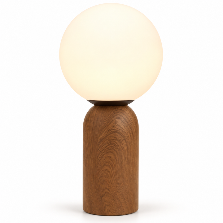 Wooden Base Globe Table Lamp