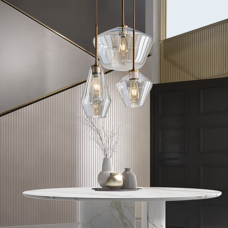 Modern Glass Pendant Light Cluster