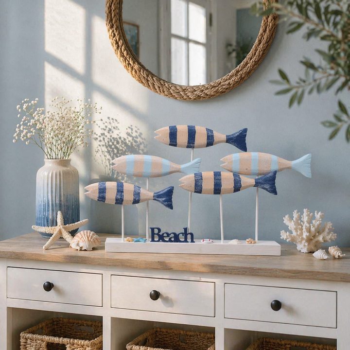 Wooden Fish Coastal Decor
