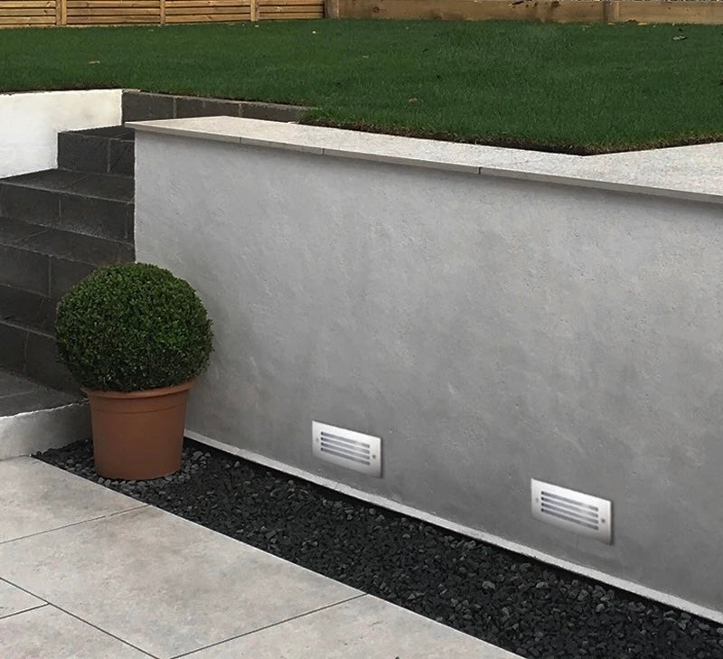 Modern Recessed Outdoor LED Step Lights - Stainless Steel