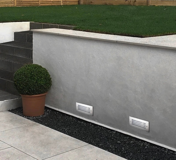 Modern Recessed Outdoor LED Step Lights - Stainless Steel