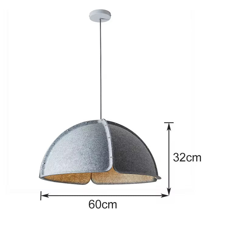 Gray Felt Dome Pendant Light