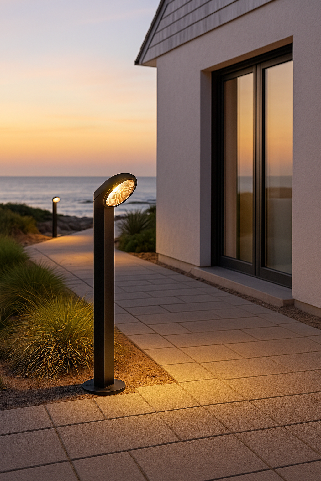 Modern Cylindrical Bollard Light
