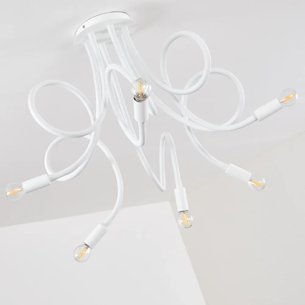 Modern White Spiral Ceiling Light