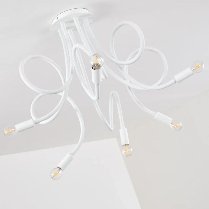 Modern White Spiral Ceiling Light