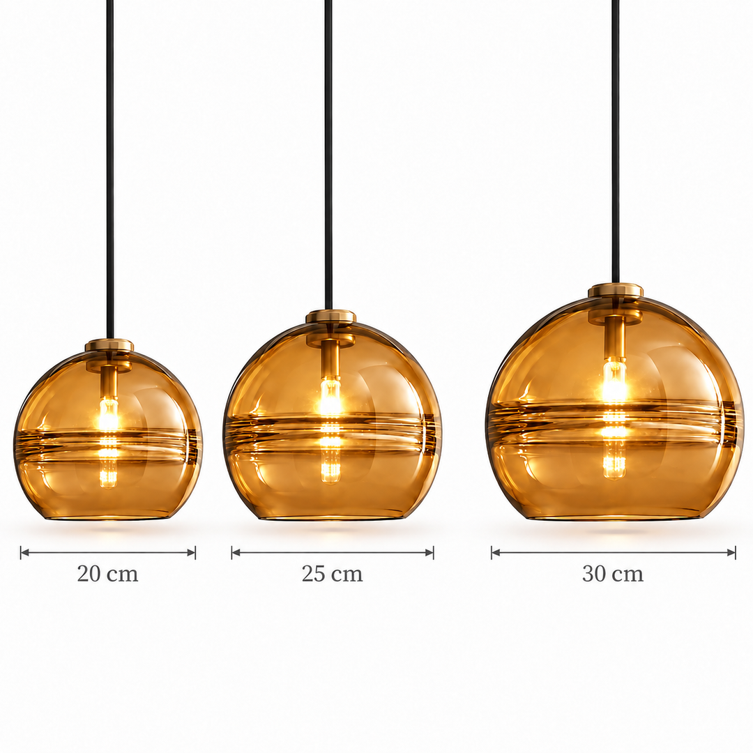 Modern Glass Pendant Light with Purple Amber or Grey color Shade