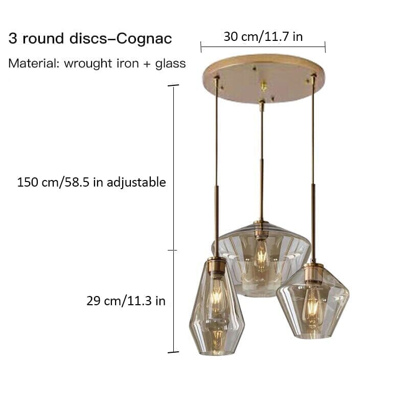 Modern Glass Pendant Light Cluster