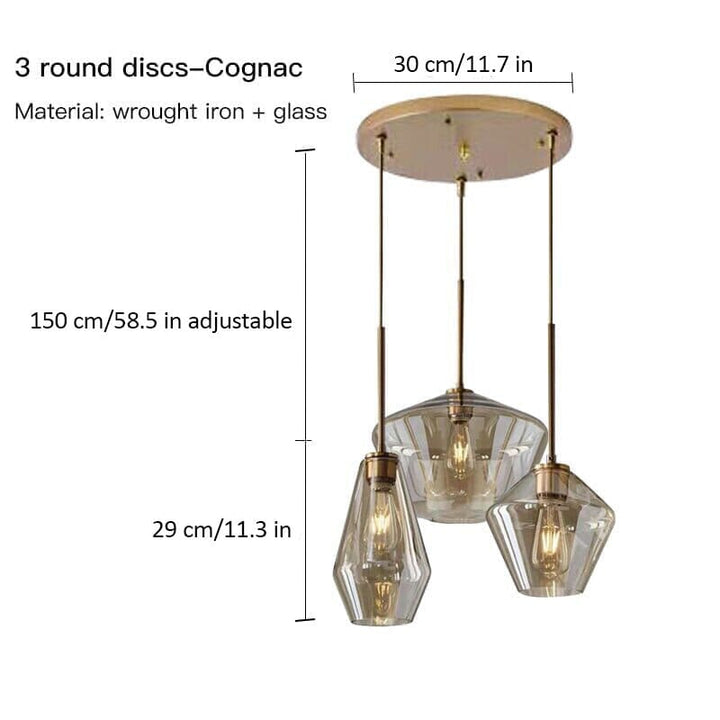 Modern Glass Pendant Light Cluster