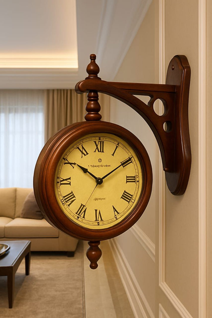 Vintage Double-Sided Wall Clock