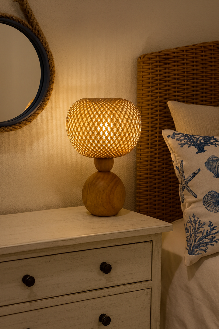 Woven Rattan Table Lamp