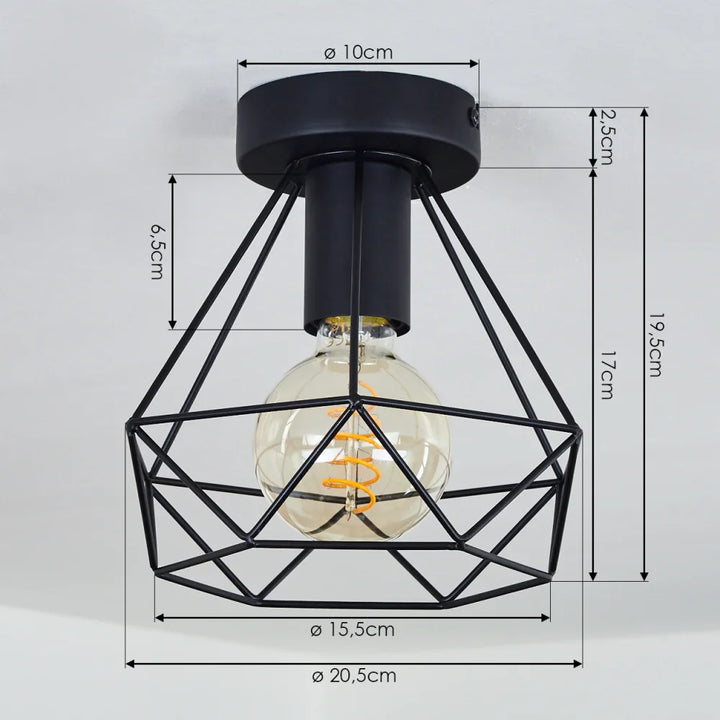 Industrial Geometric Ceiling Light