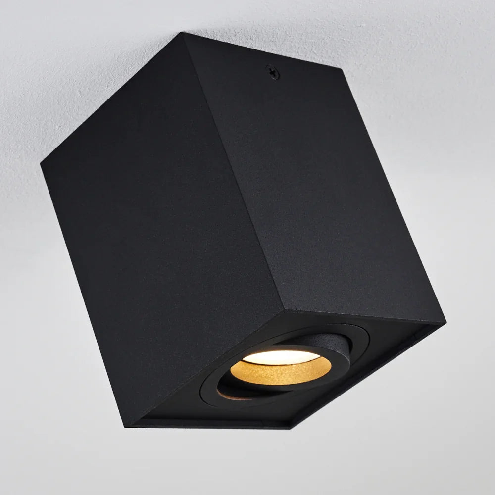 Modern Black Rectangular Ceiling Spotlight