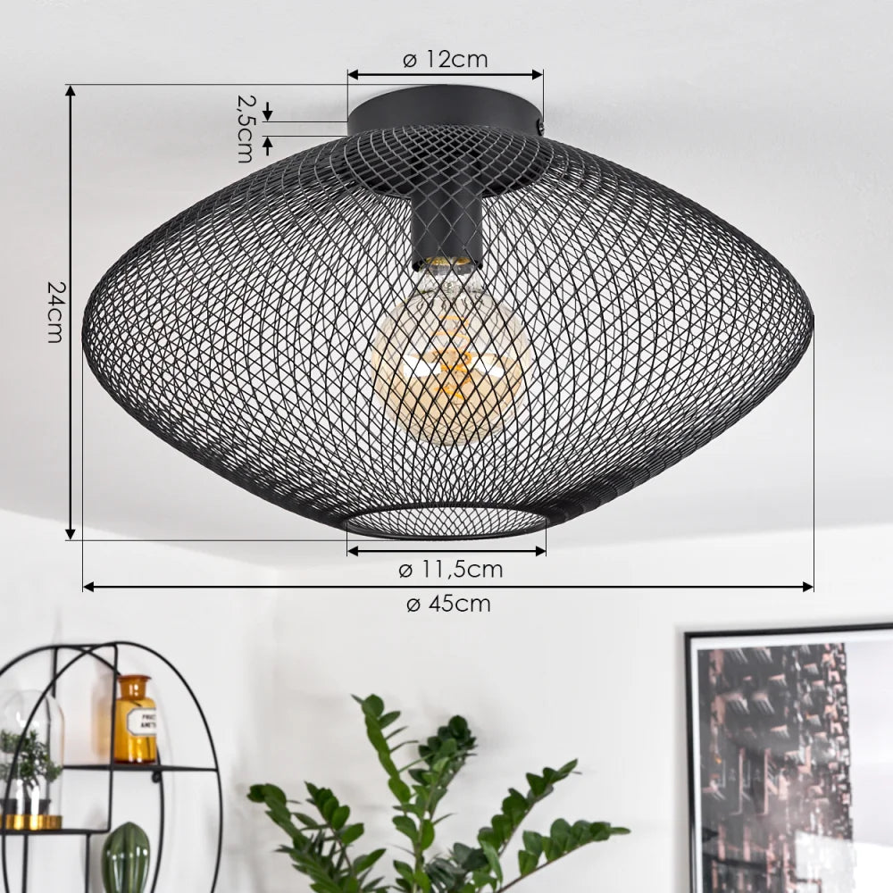 Rustic Black Mesh Ceiling Light