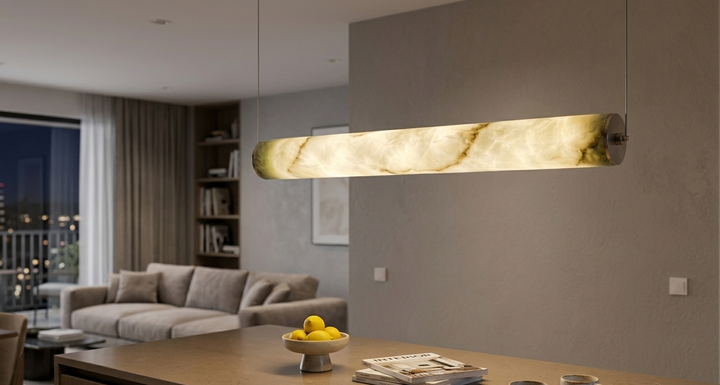 Alabaster Tube Linear Chandelier