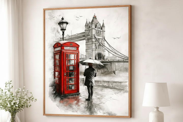 London Red Telephone Booth Canvas Art