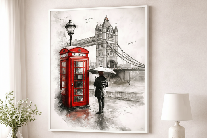 London Red Telephone Booth Canvas Art