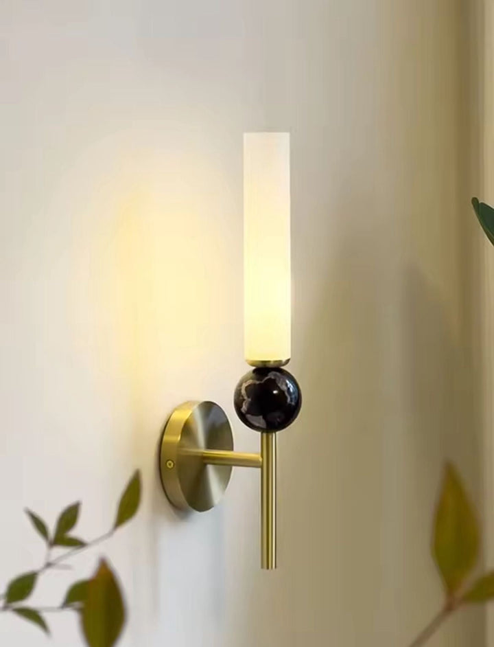 Modern Wall Sconce with Black and Gold Accents