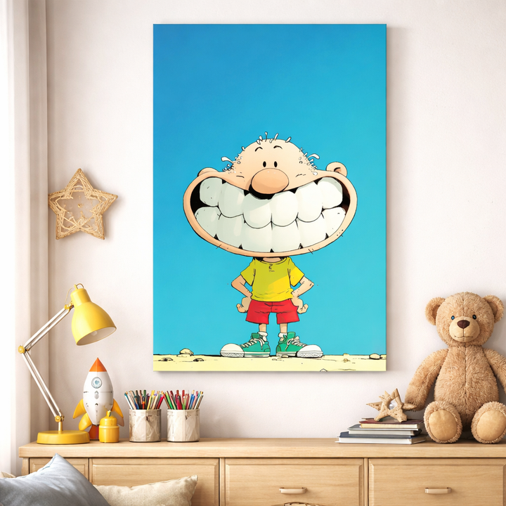 Funny Big Smile Kids Canvas