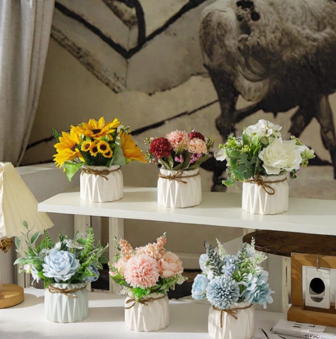 Artificial Hydrangea Plant in Ceramic Pot