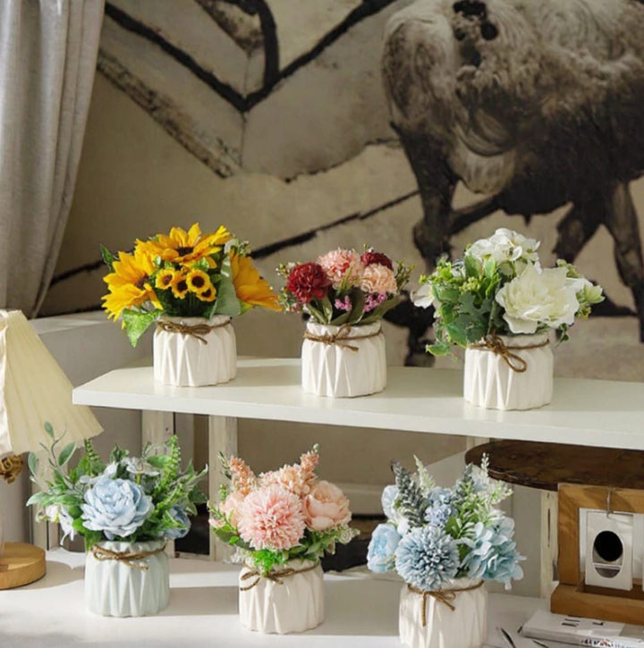 Artificial Hydrangea Plant in Ceramic Pot