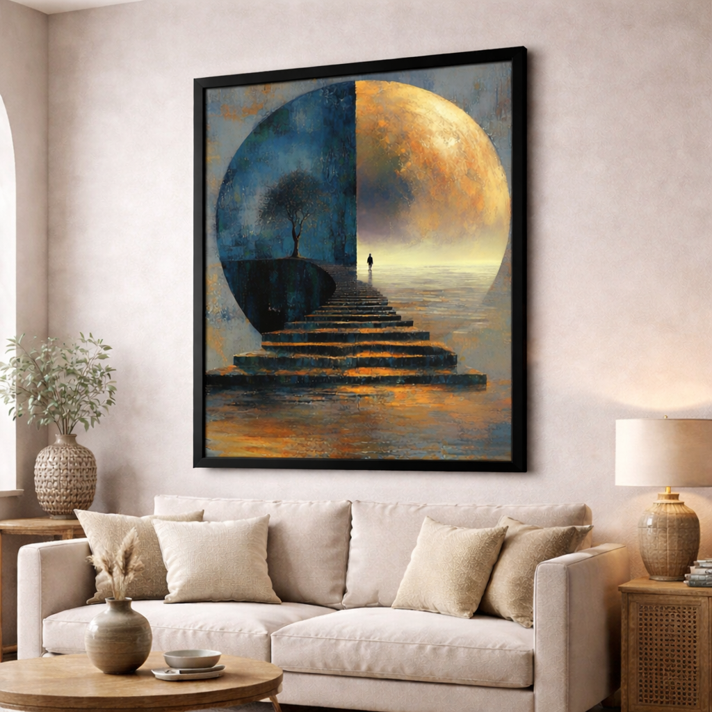 Surreal Moon Path Canvas