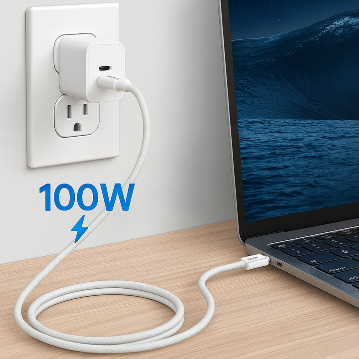Fast Charging Cable 100 Watt PD | USB-C to USB-C | Ultra Durable Braided Cable