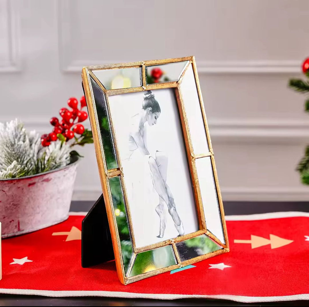 Gold Mirrored Photo Frame set of 2