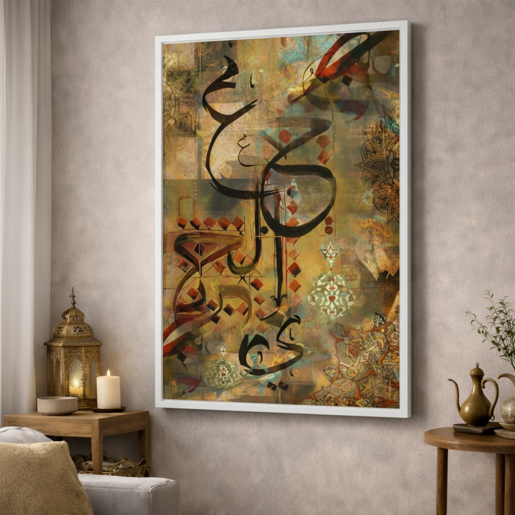 Abstract Arabic Calligraphy Canvas