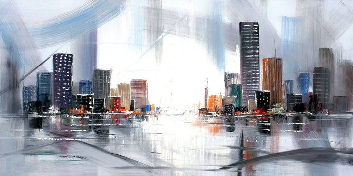 Modern City Skyline Reflection Wall Art