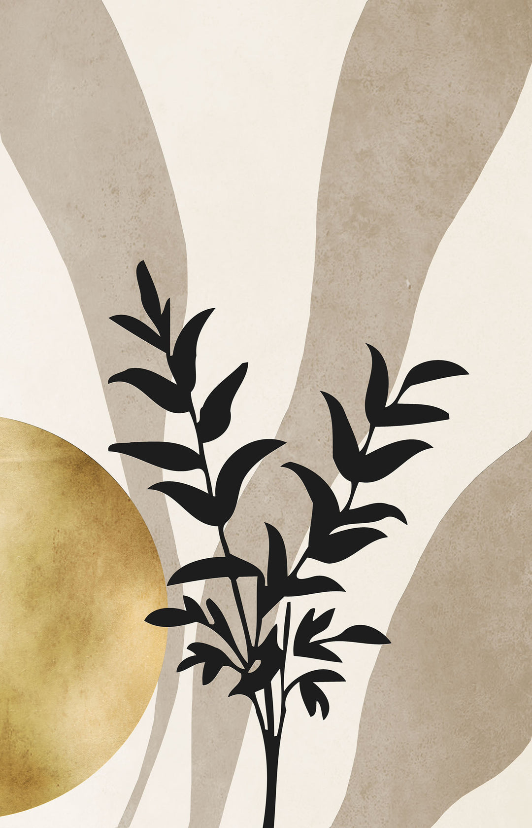 Minimal Botanical Gold Accent Wall Art
