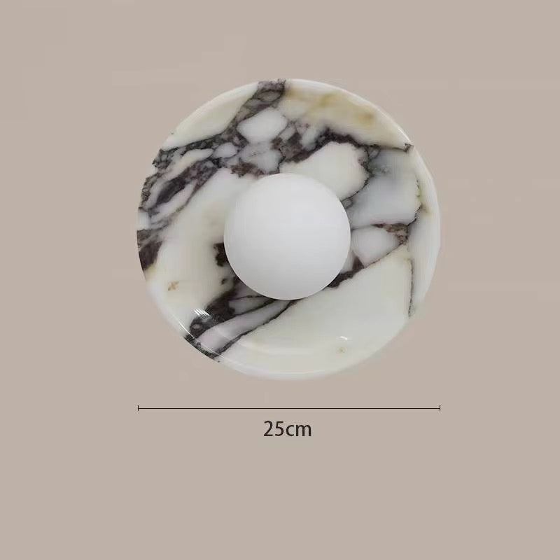Marbled Round Wall Light