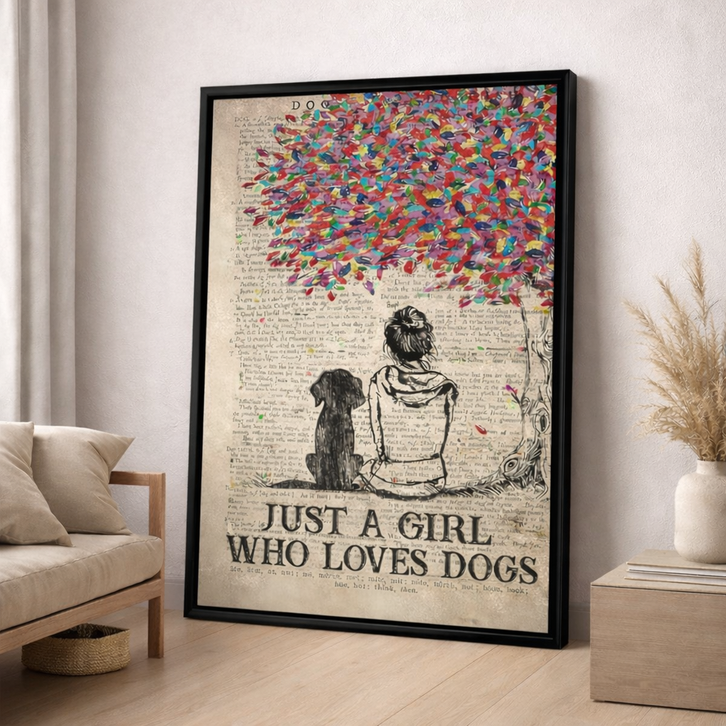 Girl & Dog Canvas Wall Art