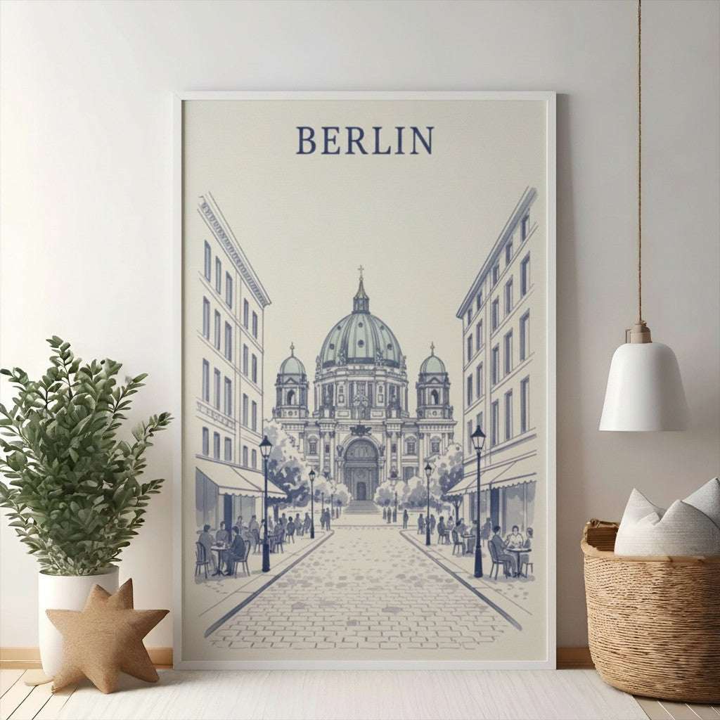 Berlin Cathedral Street Scene Art Print