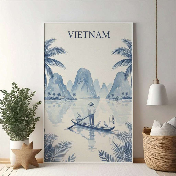 Vietnam Landscape Watercolor Art Print