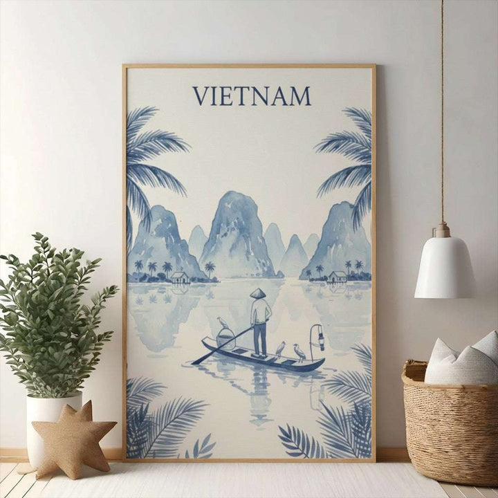 Vietnam Landscape Watercolor Art Print