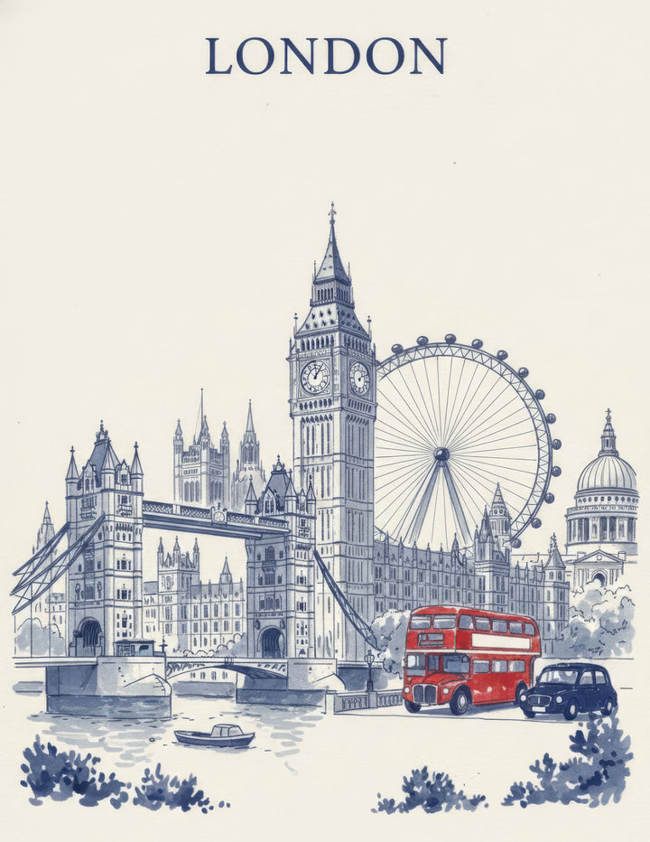London Skyline Sketch Art Print